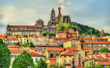 Clermont-Ferrand centre-ville vue coucher de soleil