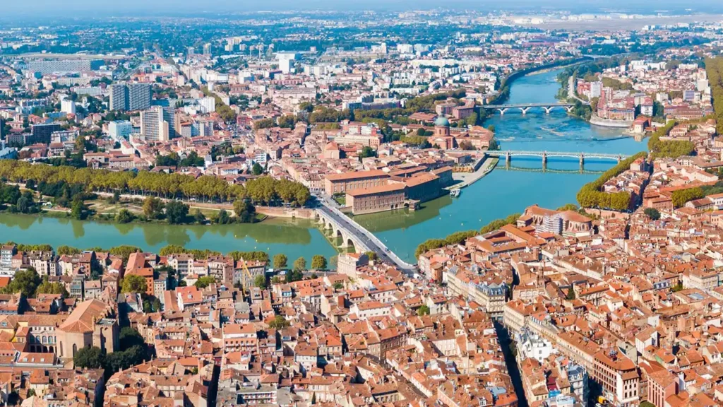 toulouse ville rose vue du ciel soleil garonne