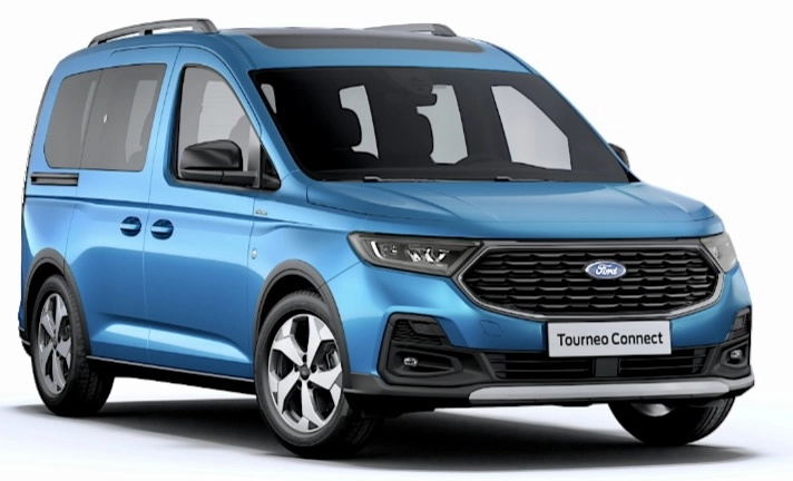 Photo d'un véhicule TPMR de la catégorie Ludospace de couleur bleu et de marque FORD Tournéo Connect VW Caddy