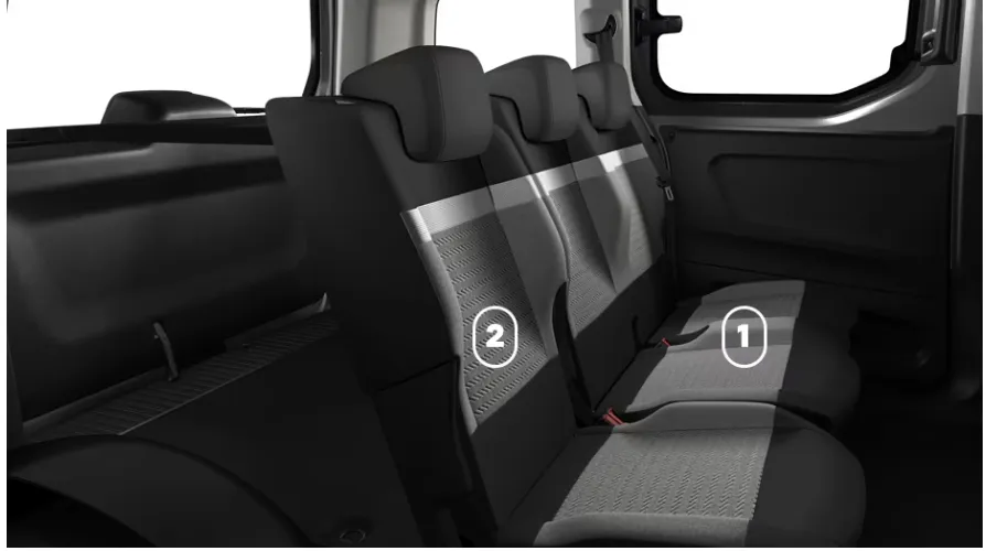 CITROËN Berlingo TPMR version plus vue banquette rang 2