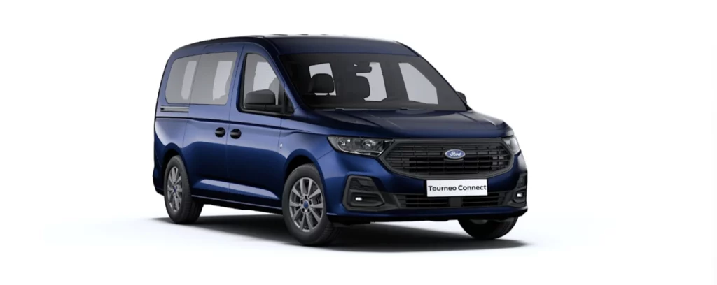FORD Tourneo Connect TPMR bleu nuit finition Titanium vue avant droite