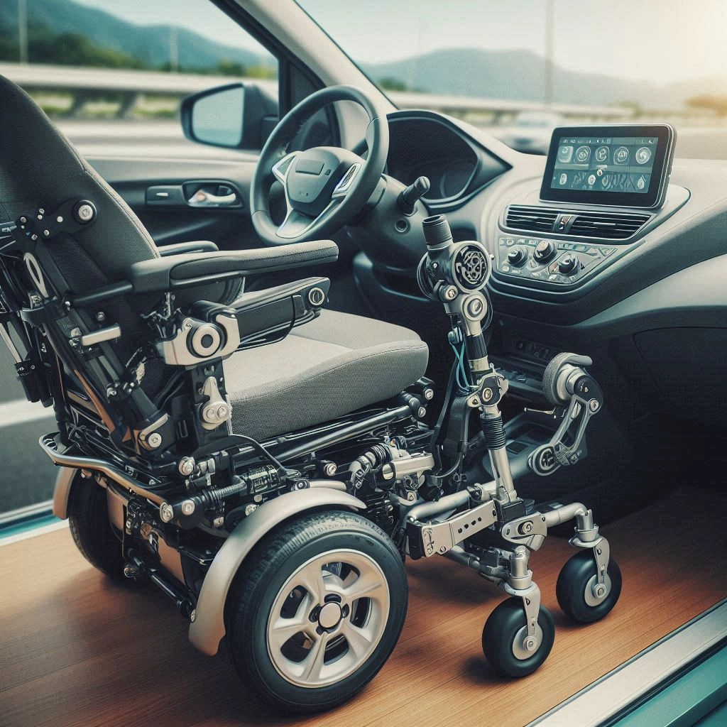 Image d'un véhicule aménagé pour une personne handicapée pour conduire en fauteuil roulant